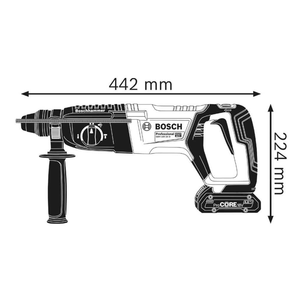 Bosch Professional SDS Plus 18V Аккумуляторная ударная дрель с кейсом для переноски Зарядное устройство Продано (Только тело, отдельно) ГБХ18В-26ДХ
