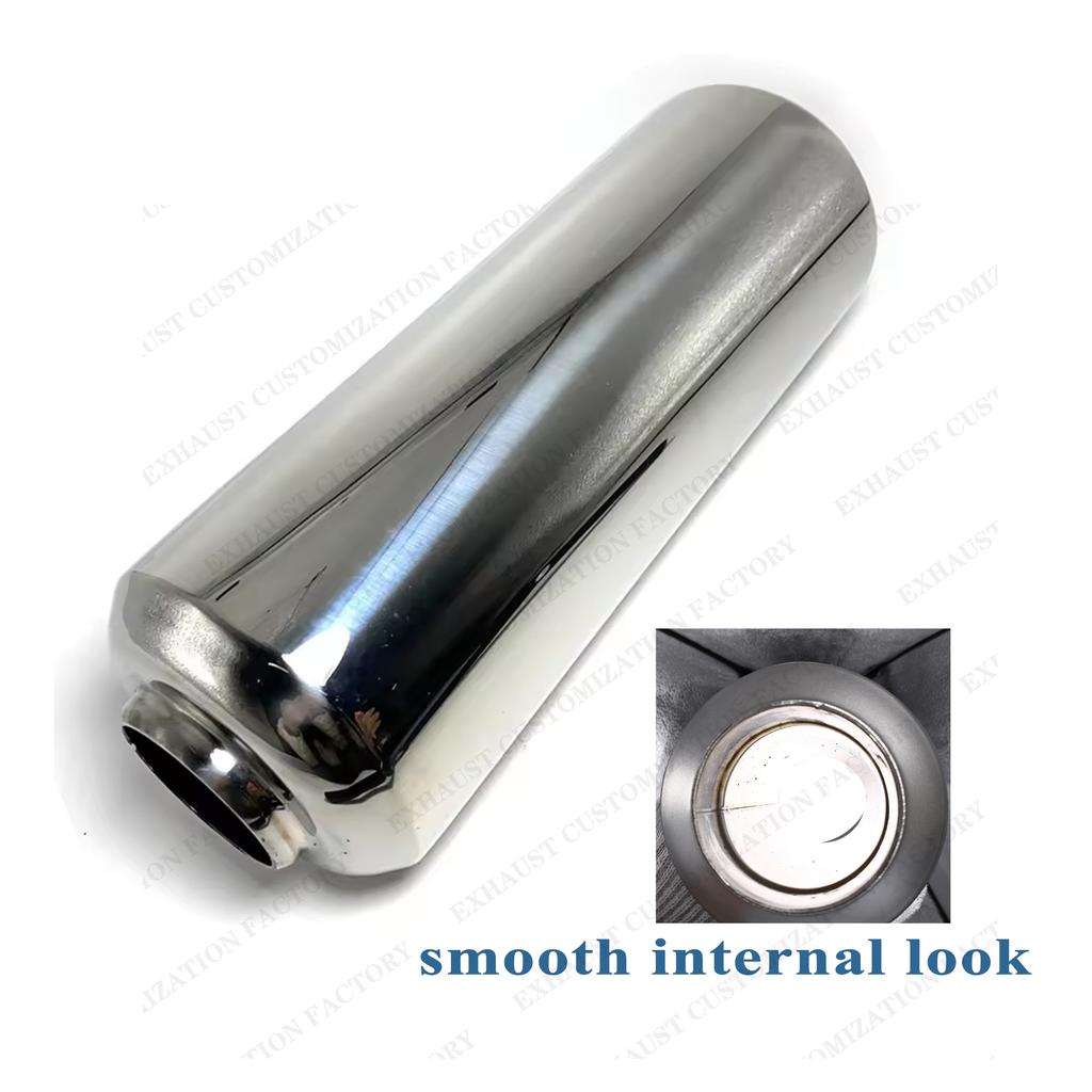 Performance Exhaust Resonator 63mm Inlet Outlet Muffler 304 Stainless Steel Spiral Surface Exhaust System DIY Car Accessories