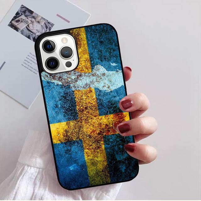 Чехол для телефона со шведским флагом, задняя крышка для iPhone 17 Air 16 15 14 13 11 12 Pro Max Plus, корпус Coque