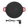Round Electric Grill 40cm Smokeless Nonstick Rapid Heat Up BBQ Grill Pancake Maker with Handles