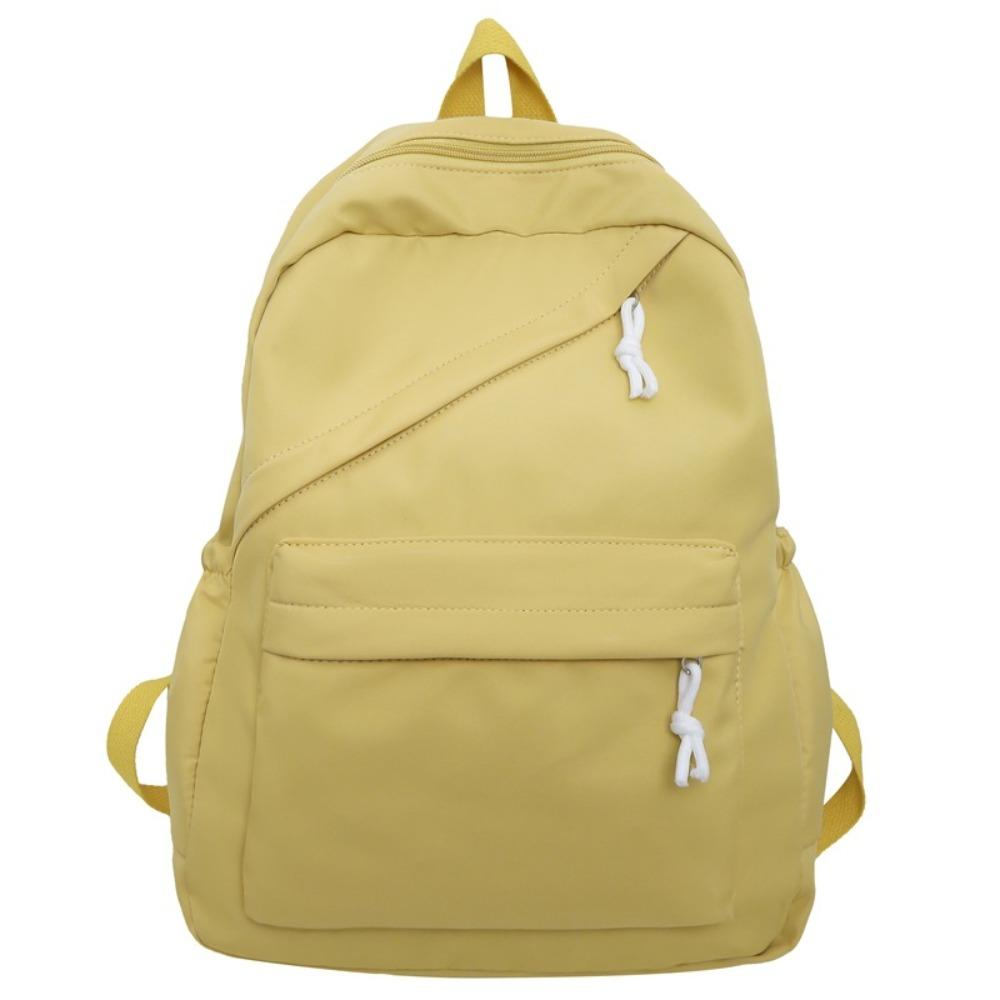 Solid Color Nylon Student Schoolbag Small Fresh Backpack Female Fashion Casual College Student Junior High School Girl Backpack