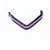 Wonderful Pink Stone Clear Crystal Leather Bridle Browband Snap All Sizes .