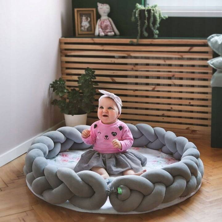 Lulando Plaid Play Mat Grey