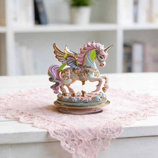 Yousheng Стразы Летающая Лошадь Орнамент 2D Плоская Акриловая Декоративная Фигурка Дом Офис Автомобиль Резьба Животное Украшение Стола