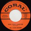 7-дюймовая пластинка FIVE CHAVIS BROTHERS - Baby Don't Leave Me 62270 Coral 2019 UK Рок Б/У