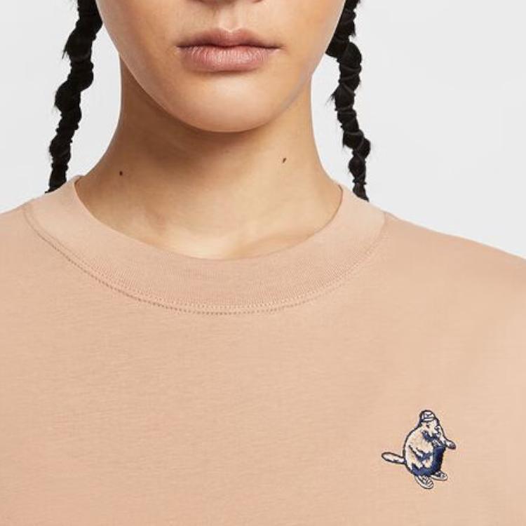 Nike Футболка NSW Ретро Gcel Пуловер Простая Удобная Футболка с Коротким Рукавом Женские Топы Хаки IH0826200