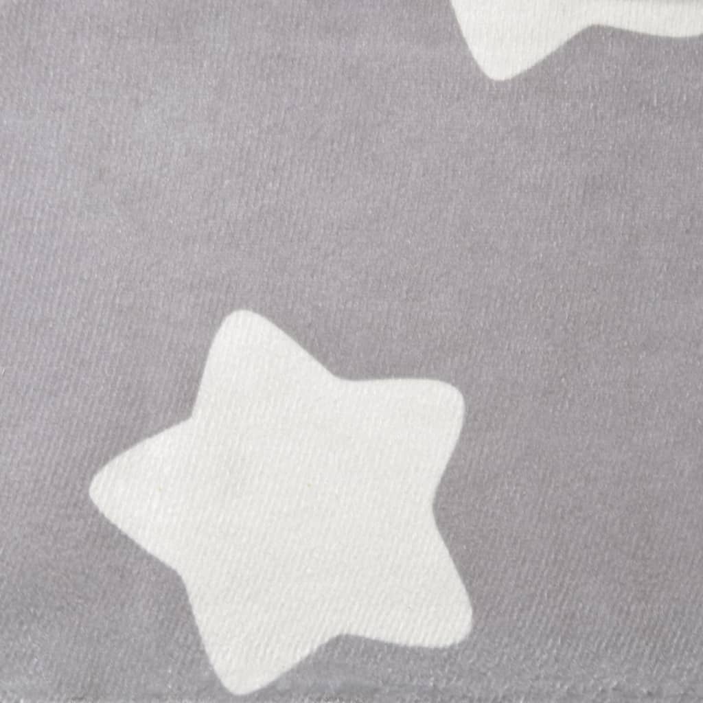 Kids Sleeper Sofa Light Grey with Stars Soft Plush