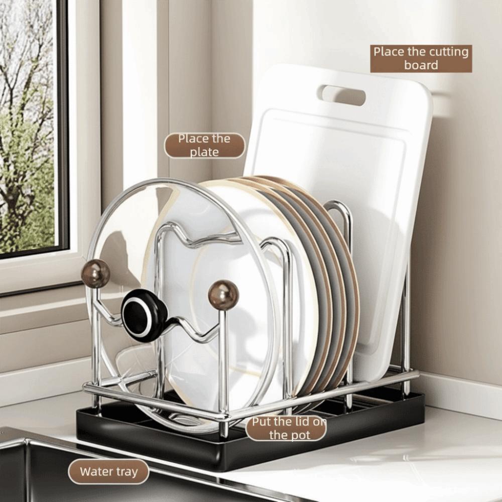 Multi Layer Pot Lid Storage Rack Vertical Cutting Board Holder Chopping Board Organizer  Plates