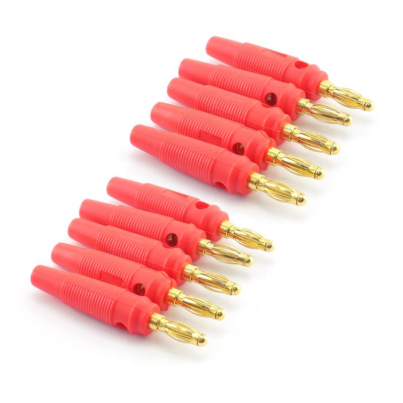 10Pcs Red Black 4mm Banana Plug Socket Connector Gold Plated / Nickel Plated 4mm Banana Male Female Binding Post Speaker Cable