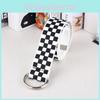 Grid Printed Canvas Belt And Double Loop Buckle Made Of Nylon Material Woven