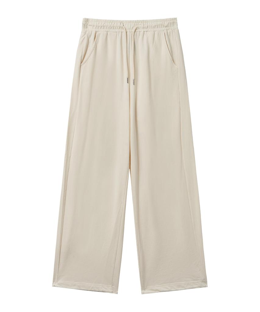 MOZMOZ M-4Xl Plain Side-Pleated Wide Training Pants_4Color