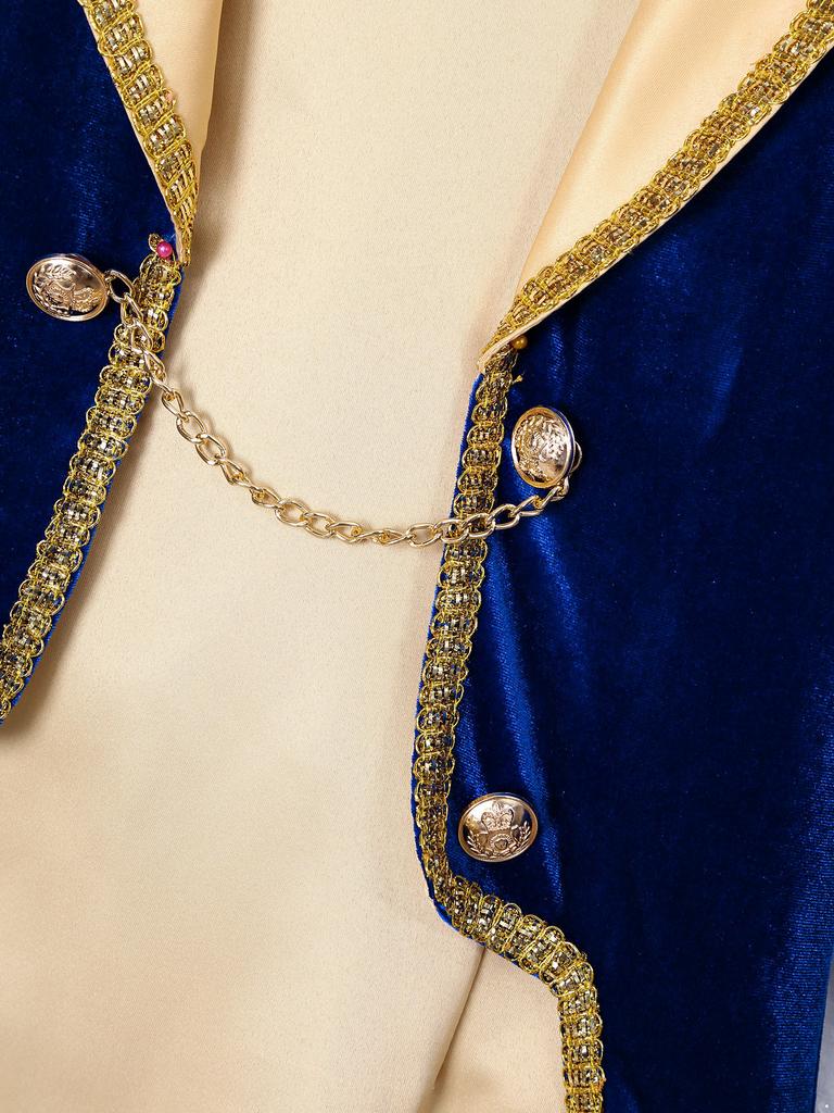 Детский костюм королевского принца для мальчиков, винтажный придворный смокинг, наряд с длинными рукавами для тематической вечеринки и косплея