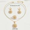 Простой геометрический стиль комплект украшений универсальный инкрустированный жемчугом ожерелье кольцо дизайн универсальные серьги женщины