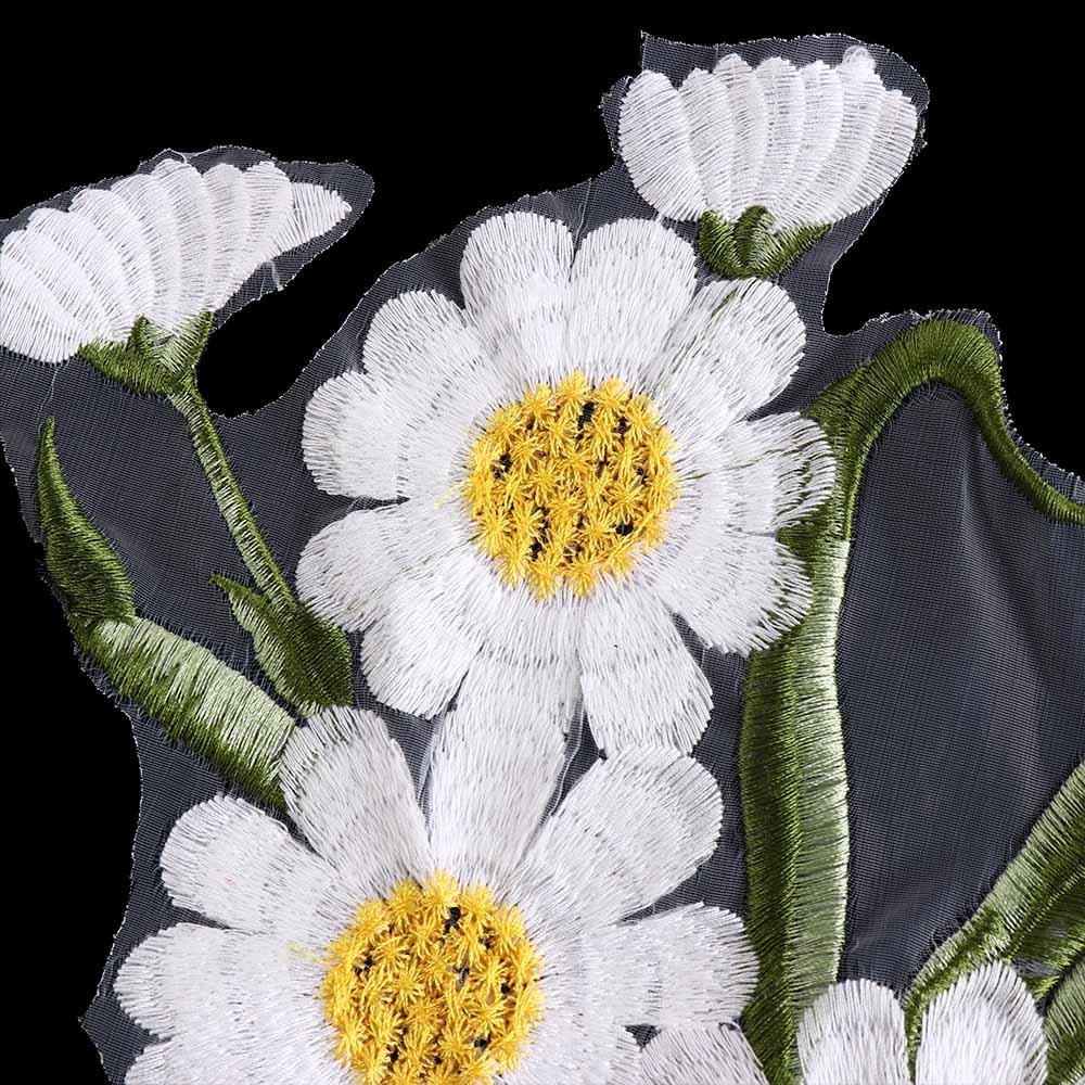 Daisy Clothing Applique Elegant Clothes Patches Flower Embroidered Patches  Sewing