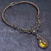 Bumble Bee Jasper Handmade Copper Wire Wrap Jewelry Necklace 18" M6v32