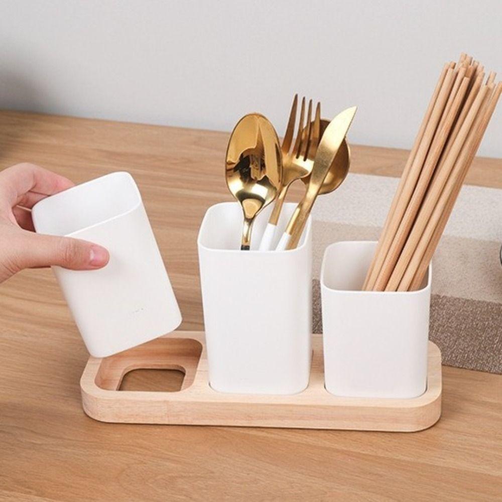 2/3 Divided Kitchen Utensil Holder Plastic Cutlery Drain Rack Chopstick Holder  Household