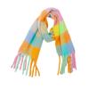 Autumn and Winter New Thickened Shawl Imitation Mohair Coarse Whiskers Colorful Plaid Scarf