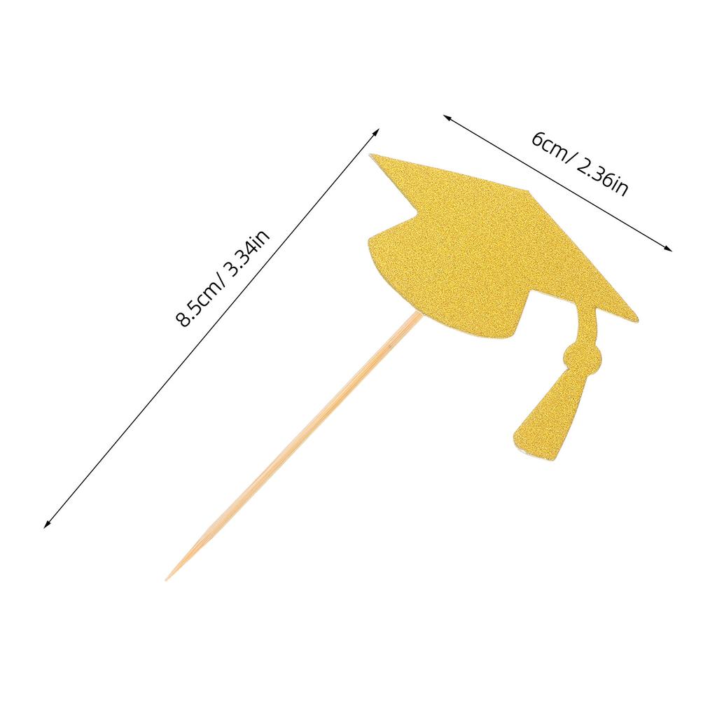 24Pcs Graduation Season Cupcake Decorating Grad Cap Cake Topper Creative Expression Photo Friendly Toppers for Graduation Table