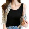 Summer Vest Round Neck Sleeveless Slim-Fit Solid Color Tank Tops Soft Elastic Sport Camisole Daily Wear