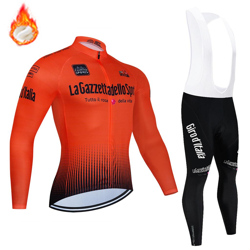 Зимний комплект велосипедной джерси 2025 Мужской с длинным рукавом Велосипедная одежда для горного велосипеда Флисовый теплый MTB Велосипедная одежда Костюм