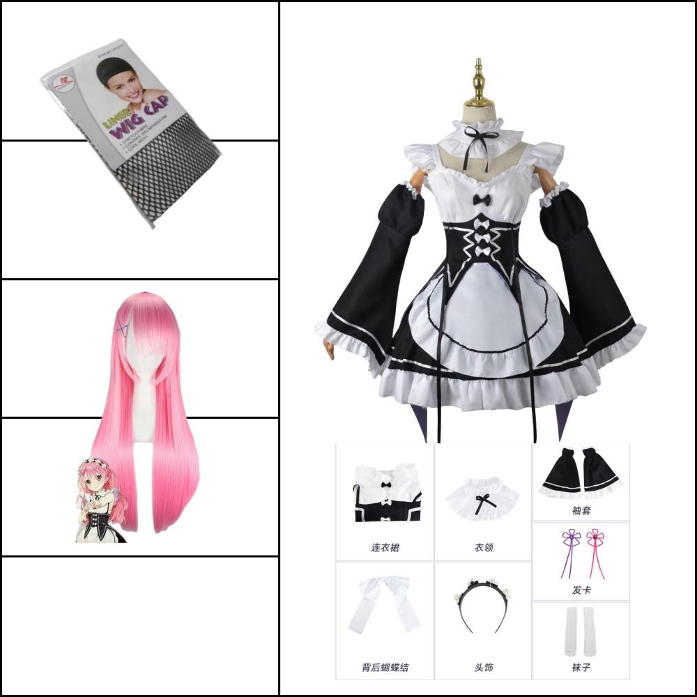 Аниме Ram Rem Lolita Maid, косплей Re Life In A Different World From Zero, костюмы, женское платье Лоли, костюм для вечеринки на Хэллоуин