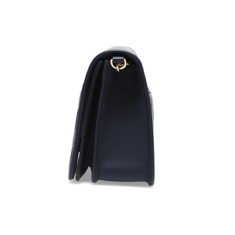Tory Burch Fleming Quilted Leather Plaid Flap Shoulder Crossbody Bag Medium Women bags Dark-Blue 73125-403