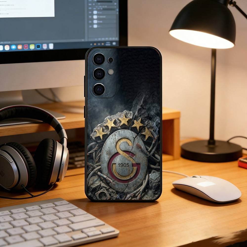Чехол для телефона G-Galatasaray SK 1905 Edition Черный Мягкий Силикон Для Samsung S25,S24,S21,S22,S23,S30,Ultra,S20,Plus,Fe,Lite