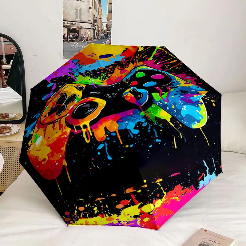 Colorful Gaming Controller Umbrella 8-Frame for Travel, camping, Casual Lightweight Portable Umbrella, Essential for every family Holidays Gift