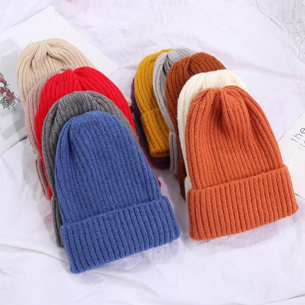 Новая модная повседневная шапка мягкая мешковатая шапка шерстяная вязаная шапка лыжная шапка кепка