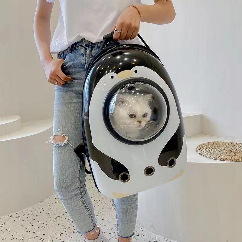 Backpack For Transporting Animals For Cats Space Transporter Xl White Penguin