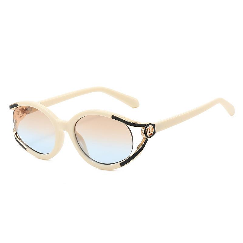 Fashion European and American large frame women's luxury sunglasses UV protection sunglasses personalized hollow glasses
