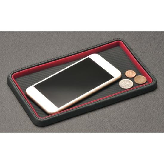 Carmate Car Tray Carbon Fiber DZ397 Non-Slip Mat, Type, Look, Red,