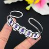 Charoite Gemstone Handmade 925 Sterling Silver Cuff Bangle Adjustable KG-248