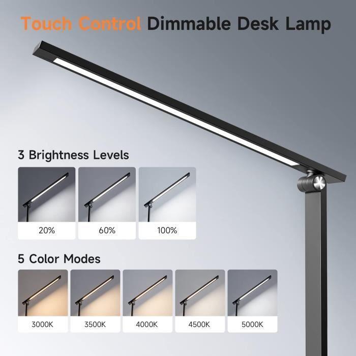 Lampe de Bureau LED - One Fire - Réglable - 15 Modes de Lumière - Noir - Design Contemporain
