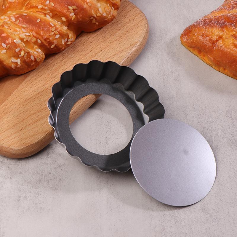 Mini Tart Pans 10Cm Egg Tart Molds With Removable Bottom Non Stick Small Tart Mold Fluted Cupcake Tart Pan Bakeware