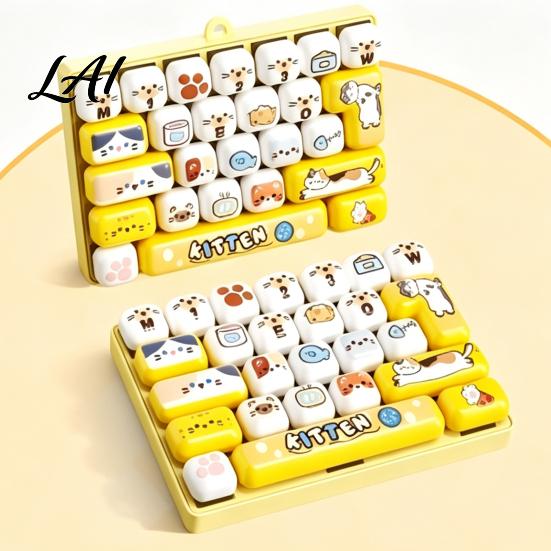26-Key Keyboard Decor Fidget Toy Animal Theme Push Bubble Keyboard Tactile Pressing Toy Stress Relief Mini for Backpack Purse Charm