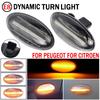 2Pcs/set For Peugeot 307 206 407 107 607 Citroen C1 C2 C3 C5 LED Dynamic Turn Signal Light Flowing Water Side Marker Indicator Light