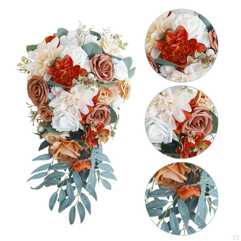 Свадебный букет каскадная роза искусственный цветок водопад цветочный для
