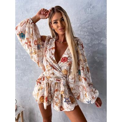 Женский повседневный боди с праздничным принтом