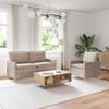 Sofa Set 2 pcs Beige Polyester