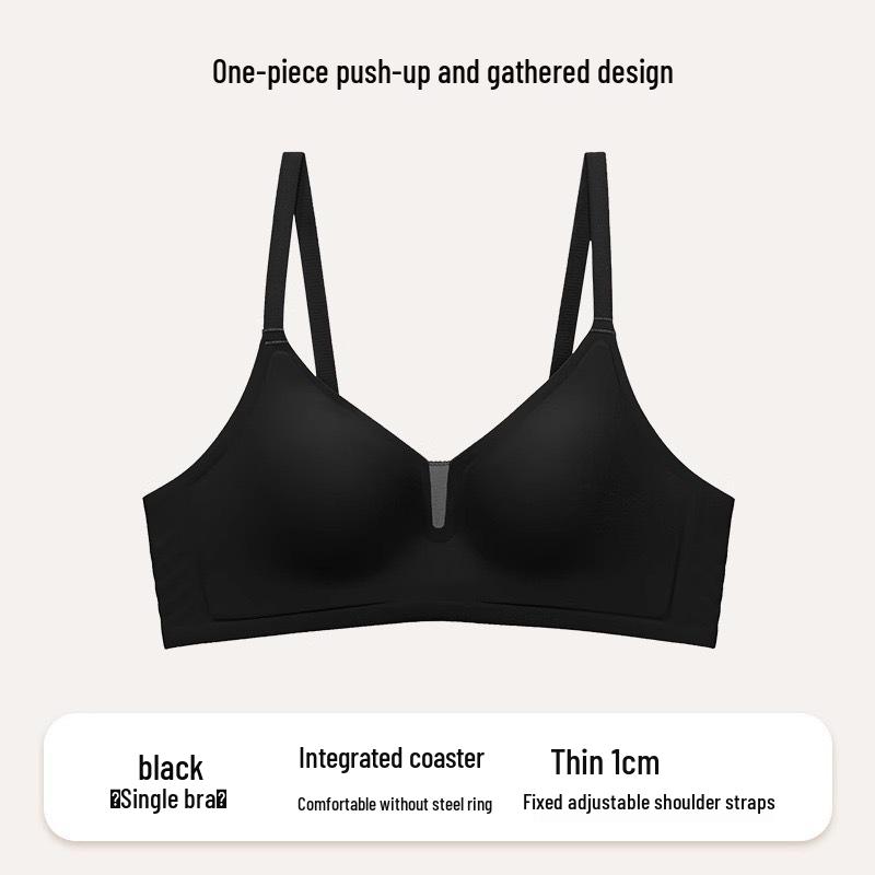 V-Neck Seamless Push-Up Bra – Women's Soft, Supportive & Anti-Sagging Design Without Steel Ring.