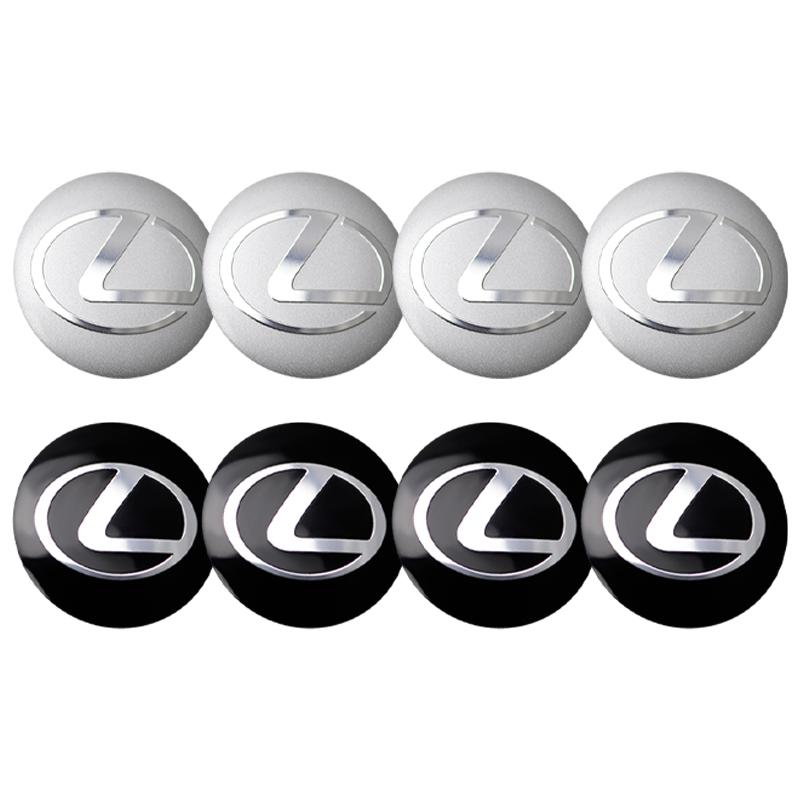 BJYL6 Interior Stickers 56/60MM 4Pcs Car Wheel Center Hub Caps Logo Cover Emblem Stickers For Lexus GC UX NX LX RX GX CT200h F Sport E
