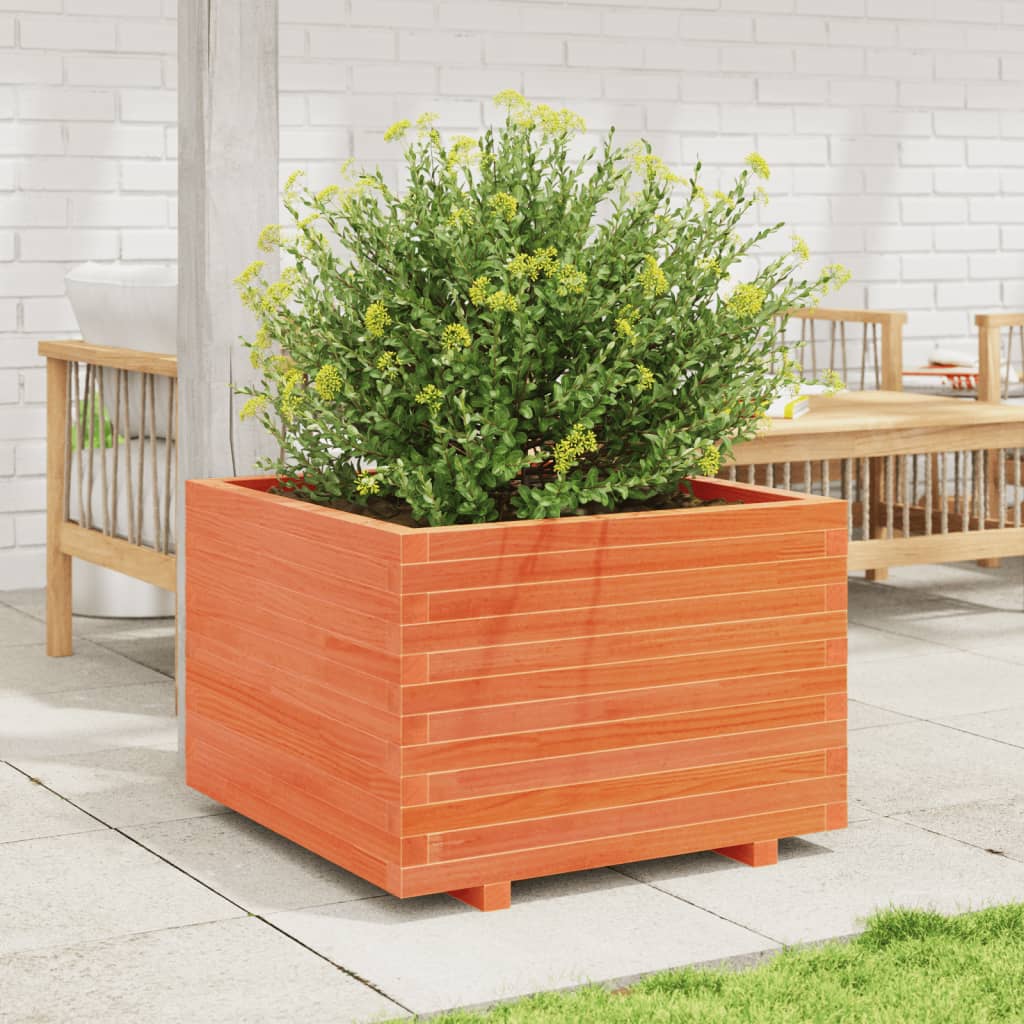 Plant Pot Wax Brown 70 x 70 x 49.5 cm Solid Pine Wood
