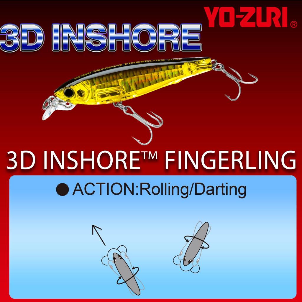 Saltwater Lure 3D Inshore Fingering 100mm Bone YO-ZURI (SP) Color