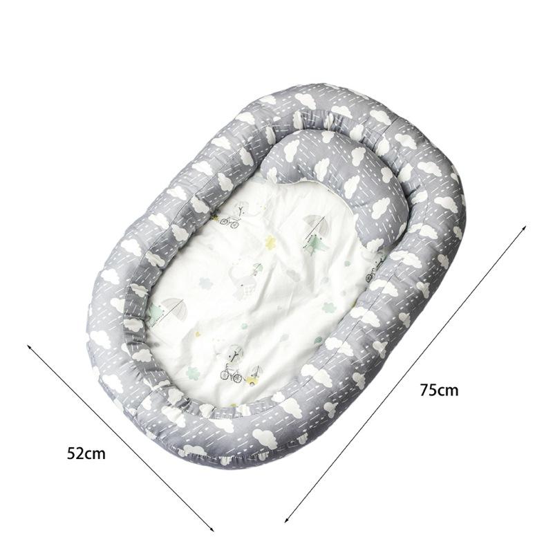 Детская люлька для кровати, портативный детский шезлонг для кроватки для новорожденных, дышащий и спальный гнездо с подушкой