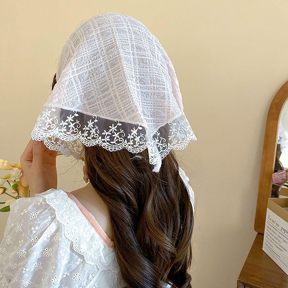 Lace Headscarf French Pastoral Style Headband Breathable Headband Towel  Women