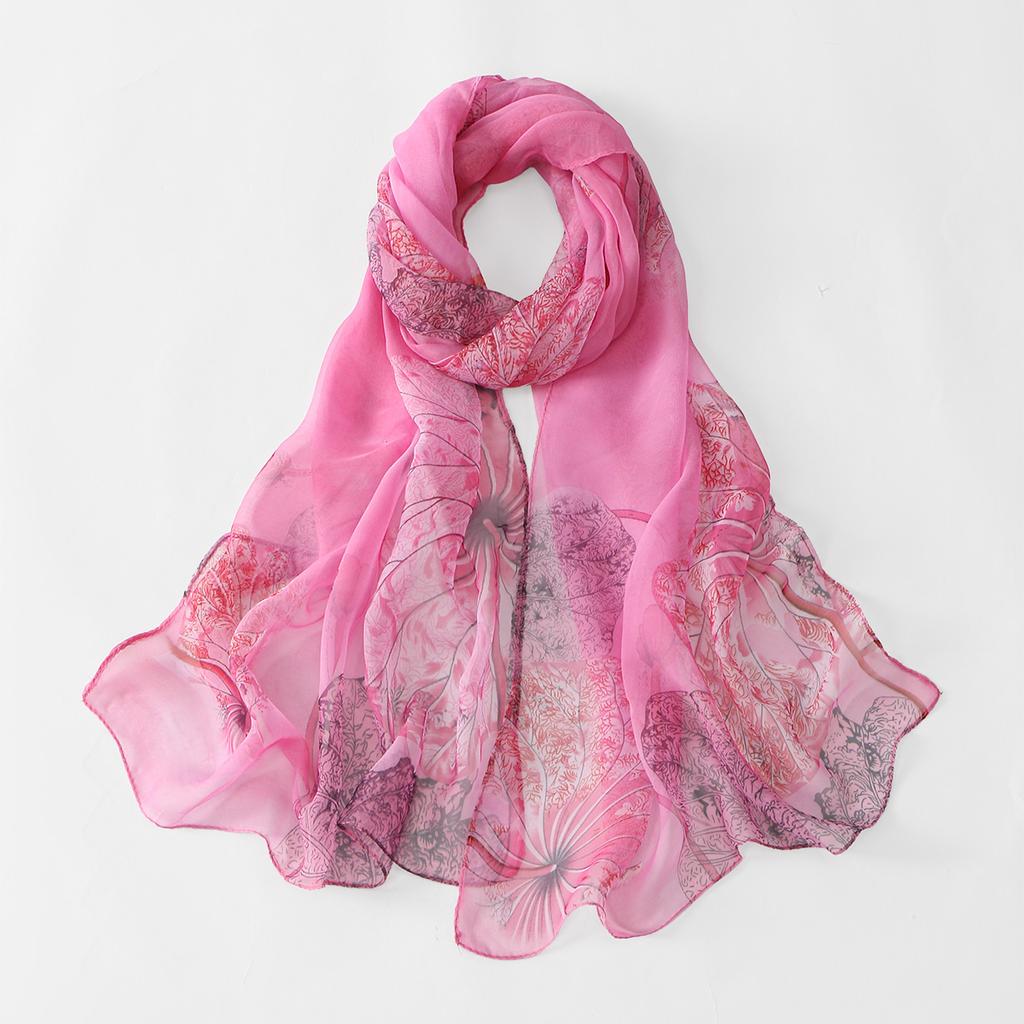 Новый красивый хиджаб из жоржета с цветочным принтом для женщин, тонкий мягкий шарф-шаль, ближневосточный летний пляжный платок с защитой от солнца.