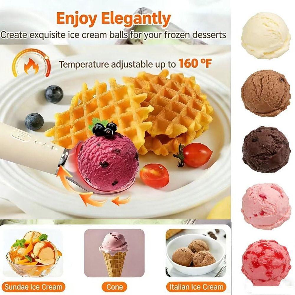 Rapid Heating Heated Ice Cream Scoop Electric Preheat Scooper  for Hard Ice Cream