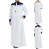 Men's Saudi Arabic Long Sleeve Robe Ramadan Muslim Dress Middle  Islamic Clothing