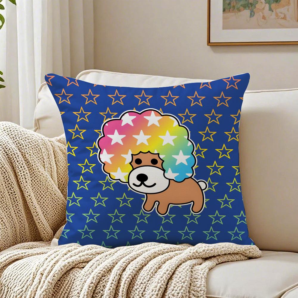 Cute Funny Japan AAfro KKen Cushion Cover Linen Pillowcase Soft  for Sofa Bed Home Room Decor